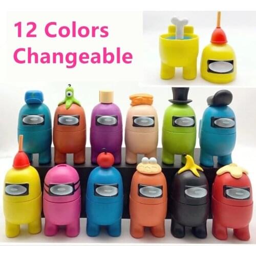 12pcs/set Among us Toys Anime Figure MINI Carton Models Action Toy Figures Game DIY Decoration Capsule Dolls Blind Box