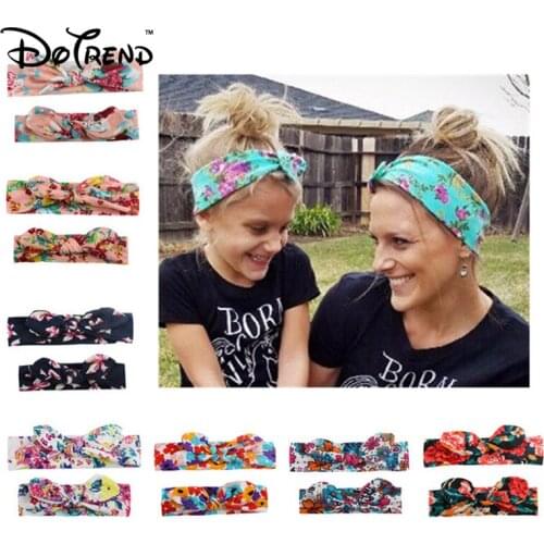2PCS/Set Mom Mother & Daughter Kids Baby Girl Bow Headband Hair Band Accessories Parent-Child Family Headwear Head Band Headdres