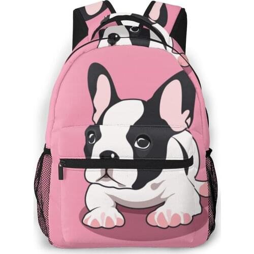 2020 OLN Backpack Women Shoulder Bag Cute Frenchie Bulldog Fashion School Bag For Teenage Girl Backpacks Travel Bag