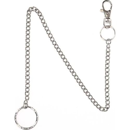 38cm Ring Clip Keyring Jewelry Mens HipHop Keychain Rock Punk Trousers Hipster Pant Metal Wallet Belt Chain