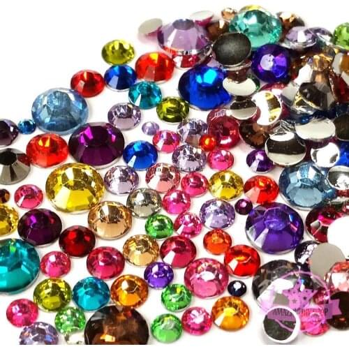 5000pcs Large Set Mix Round Assorted Color Rhinestone Flatback Nail Art Diy Kits 2mm-8mm mix sizes display