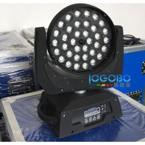 Freeship 4 Units of 10Wx36 LED Zoom RGBW 4in1 Color Moving Head Wash Lights Stage Equipment Lighting Laser DJ Party Disco Lights