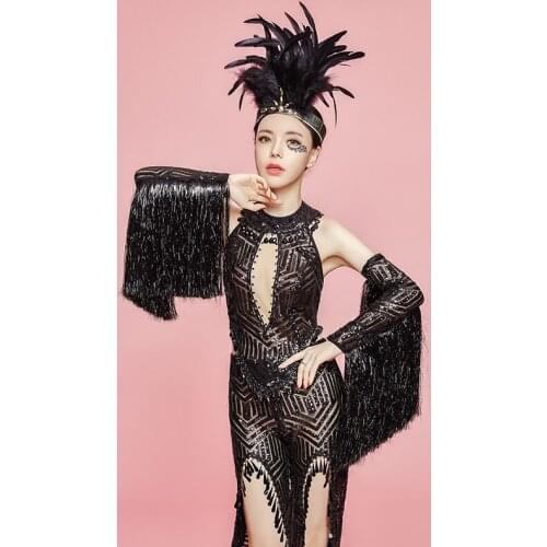 Shiny Pole Dance Wear Gogo Dancer Clothes Fringe Nightclub Outfit Clubwear Drag Queen Costume Stage Costume Western Wear JL2441