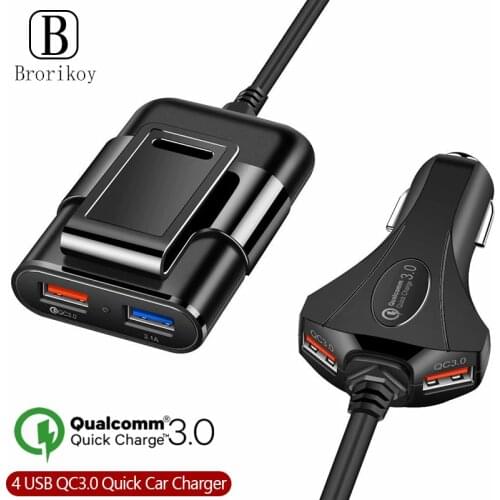 QC 3.0 Quick Charger Car Charging For iPad iPhone Huawei Samsung Universal 4 USB Port Multi Phone Car Fast Charges Adapter