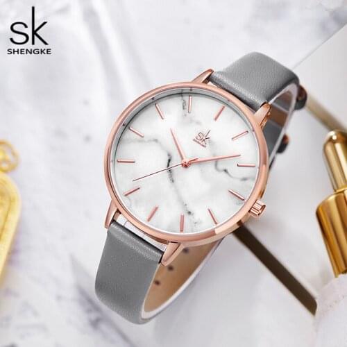 SHENGKE Brand Womens Wrist Watch Simple Classic Rose Gold Quartz Watches for Ladies Clock Relogio Feminino Montre Femme