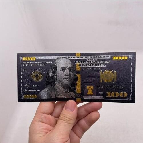 Black 100 dollar Gold Black USD 100 banknote Colored 24k Gold Banknote for souvenir collection