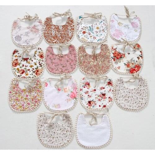 Baby Bib Infant Burp Cloths Toddler Cotton Bib Kid Floral Towel Dinner Feeding Double-deck Cute Girl Bibs