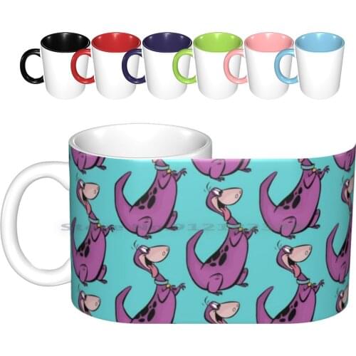 Dino! Ceramic Mugs Coffee Cups Milk Tea Mug The Flinstones Dino Vintage Comic Cool Hipster Cartoon Animation 2d 60s 70s 90s 80s