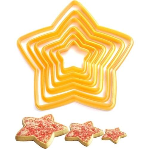 Baking fondant biscuit mold Pentagram cookie model Christmas Tree Cookie Cutter Stars Shape 3D Cake Decorating Tools baking tool