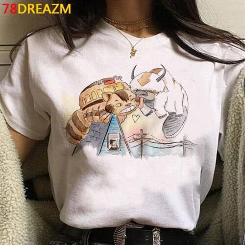 Miyazaki Hayao Totoro tshirt women streetwear grunge white t shirt couple aesthetic t shirt top tees aesthetic