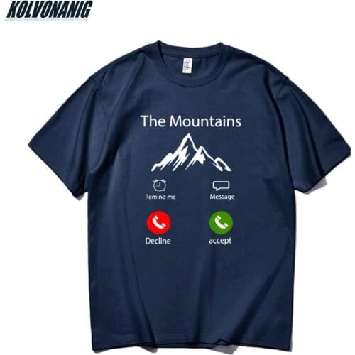 Funny Phone Remind Me Message The Mountains Graphic Oversized Print T-Shirt For Mens Gothic Clothes Top Camiseta Hombre
