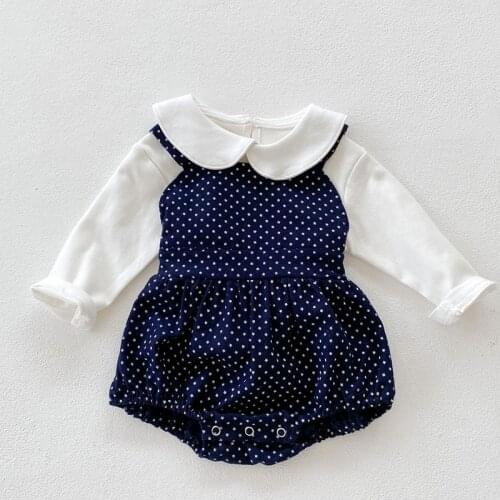 Infant Baby Girls Clothing Sets Cotton Long Sleeve T-shirt+Print Romper Spring Autumn Toddler Baby Girls Clothes Suit
