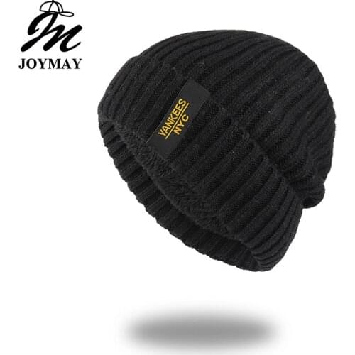Joymay Brand New Winter Autumn Beanies Hat Unisex Warm Soft Skull Knitting Cap Hats Star Caps For Men Women WM072