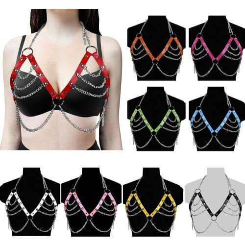 Punk Suspender Leather Harness Straps Belt Dance Rave Wear Harness Fashion Sex Costumes Adjust Gothic Bondage Tight Strappy Cage