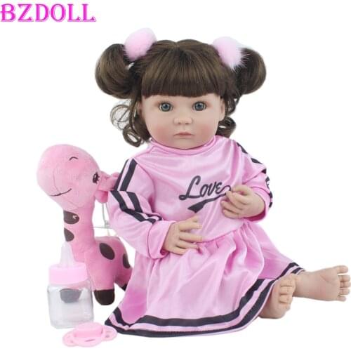 40cm Full Silicone Body Reborn Baby Doll Toy For Girl Soft Vinyl Mini Newborn Babies Doll Child Bathe Toy Birthday Gift Dress Up