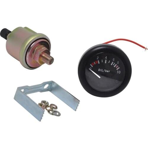 52mm 2" Oil Pressure Gauge 0-10 bar with NPT1/8 Sensor for Boat Marine