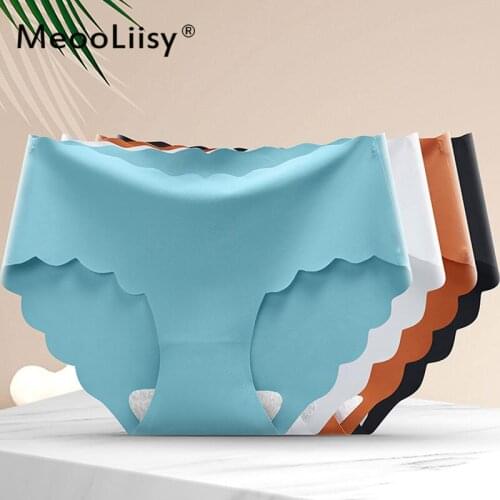 MeooLiisy 1PCS Seamless Ice Silk Women Panties Mid-Rise Underwear Comfortable Breathable M to XXL