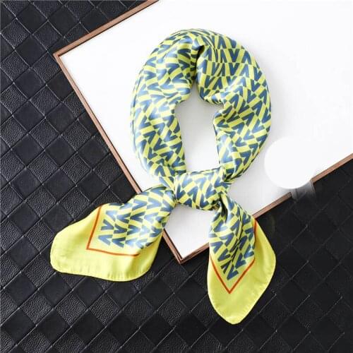 Fashion explosion square scarf women Letter color Simulation silk scarf silk scarf female sunscreen decorative shawl square hot