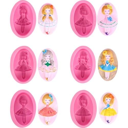Cartoon Princess Ballet Dancer Girl Silicone Mold 3D Fondant Candy Chocolate Sugarcraft Cake Decorating Tools DIY Soap Mould