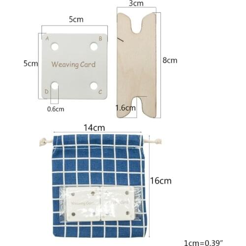 Weaving Cards Table Kit for DIY Craft Loom Card Weaving Tools Shuttle Embroidery Thread Cloth Bag for Kids Adults Weaving