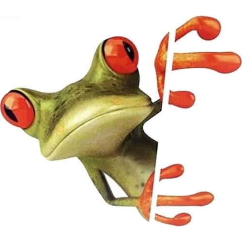 LLY-0419 Funny Frog Car Sticker Decal Decor PVC Cover Scratches Waterproof Sunscreen Auto Motorcycle Guitar Laptop Decals Decor