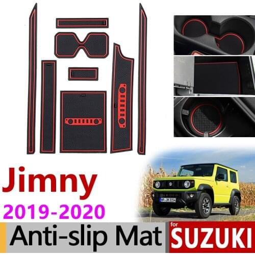 Anti-Slip Mat for Phone Gate Slot Mats Cup Rubber Pads for Suzuki Jimny 2019 2020 JB64 JB74 Jimny Sierra Accessories Stickers