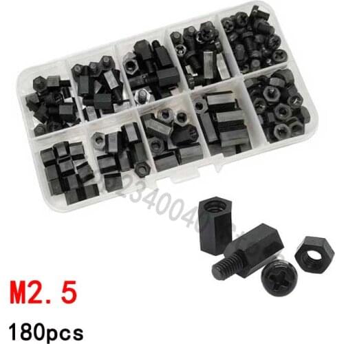 M2.5 Nylon Hex Column Standoff Spacer Screw For PCB Motherboard Fixed Set Standoff Spacer Female Male Hex Column Plastic screw