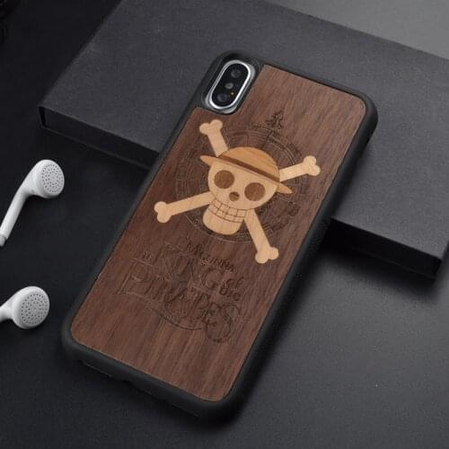 One piece real wood retro style carving Phone Case For Iphone 6 S 7 8 PLus X real Wood Cover For Samsung S7 S8 Plus wood shell
