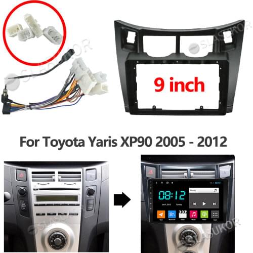 For Toyota Yaris XP90 2005-2012 Car Fascia Wires Board Control CANBUS Work Stereo Panel Dash Installation DVD Frame 9 Inch 2din