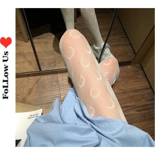 Sexy Women Black Printed Letter Tights Transparent Pantyhose Party Club Anti-hook Silk Stockings Spring Autumn Sheer Pantyhose