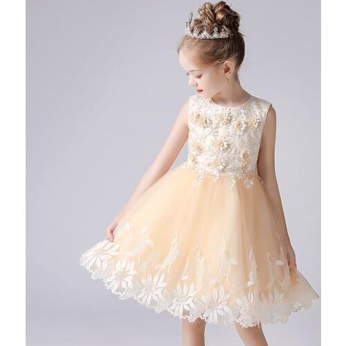Girls Dresses Costumes Wedding Party Clothes Flower Casual Gown Princess Summer Kids Frock Dress Children Elegant Dress