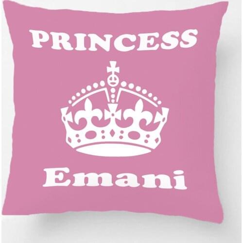 Customized Name Printed Throw Pillowcase Crown Prince And Princess Decorative Cushion Cover Gift By Lvsure For Car Sofa Seat
