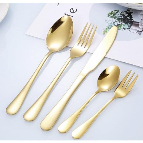 Complete Sets Of Cutlery Fork Spoons Knife Set Stainless Steel Cutlery Fork Set Of Gold Cutlery Sets Sets Of Crockery 5 Pcs