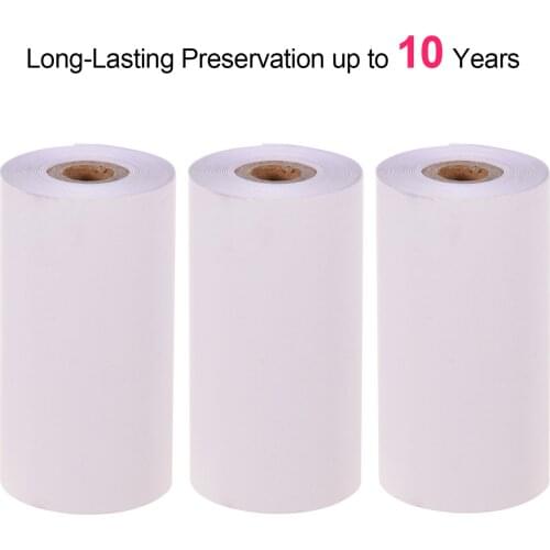 Blank Thermal Paper Long-Lasting 22/10-Years Paper Roll BPA-Free 57x30mm/2.17x1.18in 3 Rolls for Thermal Printer