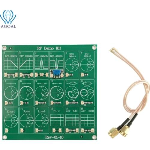RF Demo Kit Nano VNA RF Tester Board Filter Attenuator PCB RF Tester Board Vector Network Analyzer Learner Tool