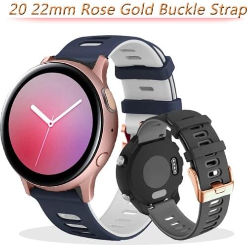20 22mm Watch Strap For Samsung Galaxy watch 46 42mm/Active 2 40 44mm Silicone For HONOR Magic/Amazfit GTR 2 Wrist Band Correa