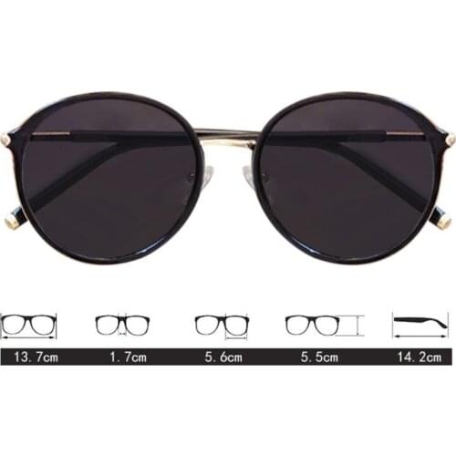 Retro Women Sunglasses Fashion Wild Round Frame Polarized Sun Glasses 2XPC