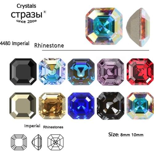 10PCS 8mm 10mm Imperial Shape Crystal High Quality Glitter Glass Rhinestones Different Color Nail Rhinestone 3D DIY Rhinestones