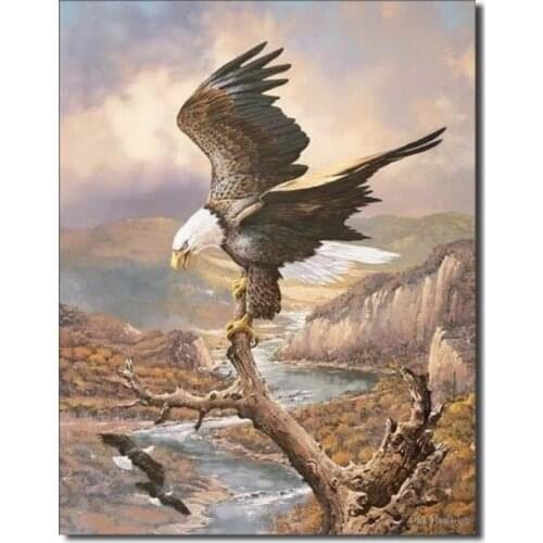 Vintage Replica Tin Metal Sign Bald Eagle the River Outdoor Fishing Hunting