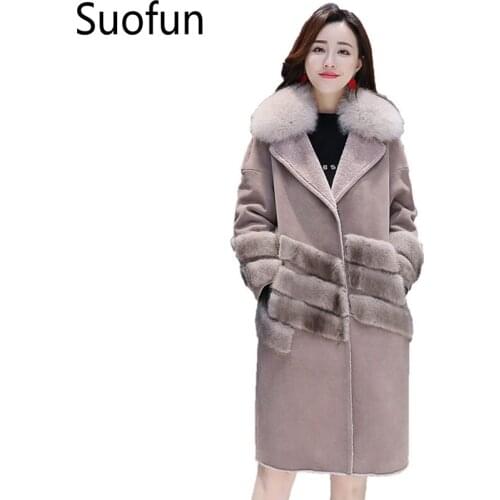 Office Lady Lamb Wool Fur Thick Loose Korea Style Patchwork Fur Single Breasted 's 2021 New Women Winter Warm Plus Parka Coats