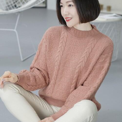 2021 Autumn Twist Knitted Sweater Women Tops O-neck Soft Korean Pullovers Female Long Sleeve Fashion Loose Casual Solid Color
