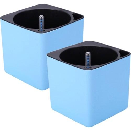 1pcs Plastic Lazy Flower Pots Double Layer Square Tray Box Planter Self Watering Flowerpot Large Capacity Water Planting Box