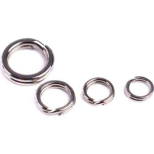 100Pcs Durable Double Loop Hot Split Ring Fishing Tackle Stainless Steel Hook Connector
