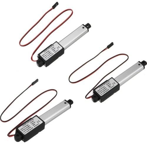 12V Mini Electric Linear Actuator with Brackets Waterproof DC 50mm Stroke Portable Linear Motor 30mm/s 15mm/s 9.5mm/s
