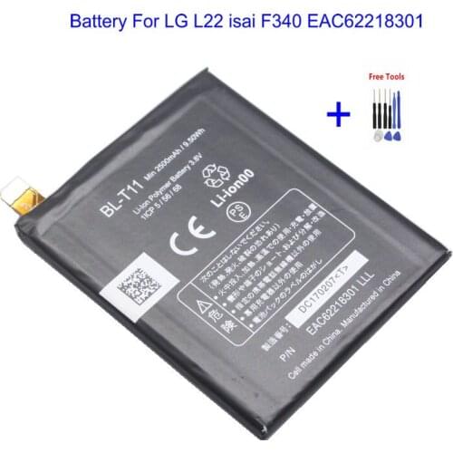 1x 2500mAh BL-T11 BL T11 BLT11 Replacement Battery For LG L22 isai F340 EAC62218301 Batteries + Repair Tools kit