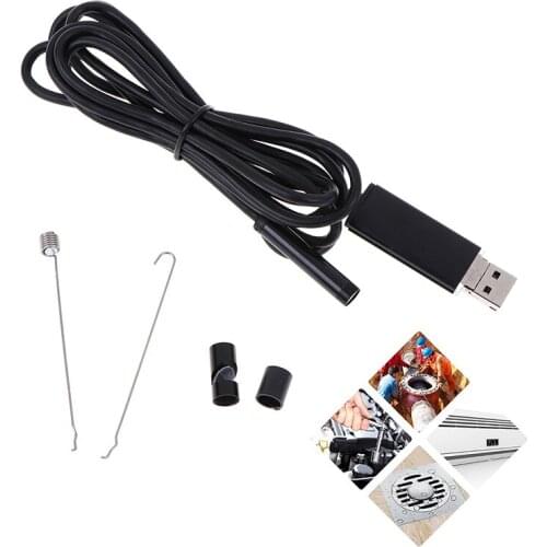 2m 7MM Lens 2 IN 1 Android/PC 720P HD Endoscope Tube Waterproof Snake Borescope USB Inspection Mini Camera With 6 LED