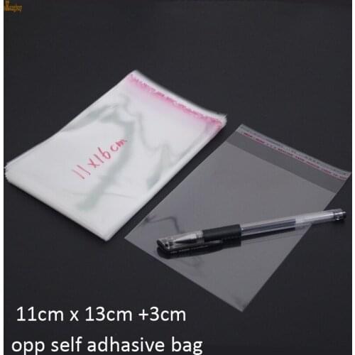 2018 500pcs/lot 11x13+3cm Clear Opp Self Adhesive Packaging Bags For Magazines, Newspapers, Photos, Cds, Bread, Popcorn, Nuts
