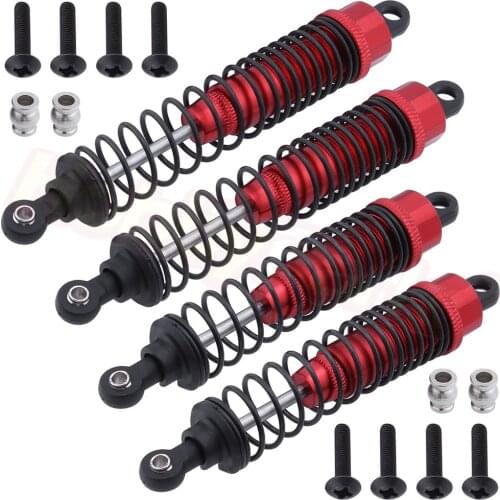 4 Pieces Aluminum Front & Rear Shock Absorber Dampers Assembled Replace 33005 33006 For 1:10 Himoto E10XT E10XTL Katana Truggy