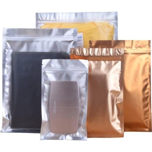 500Pcs Gold Aluminum Foil Clear Plastic Zip Lock Packaging Bag Self Sealing Recyclable Zipper Pouches Snacks Food Storage Bag