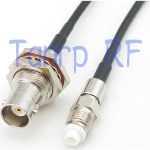 6in BNC female with nut bulkhead to FME female jack RF connector adapter 15CM Pigtail coaxial jumper cable RG174 extension cord